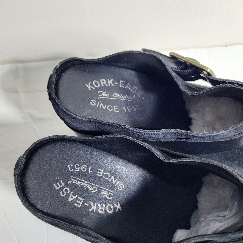Kork-Ease Womens Shanaya Black Mules Size 10M Suede Shoes Closed Toe - Picture 5 of 9